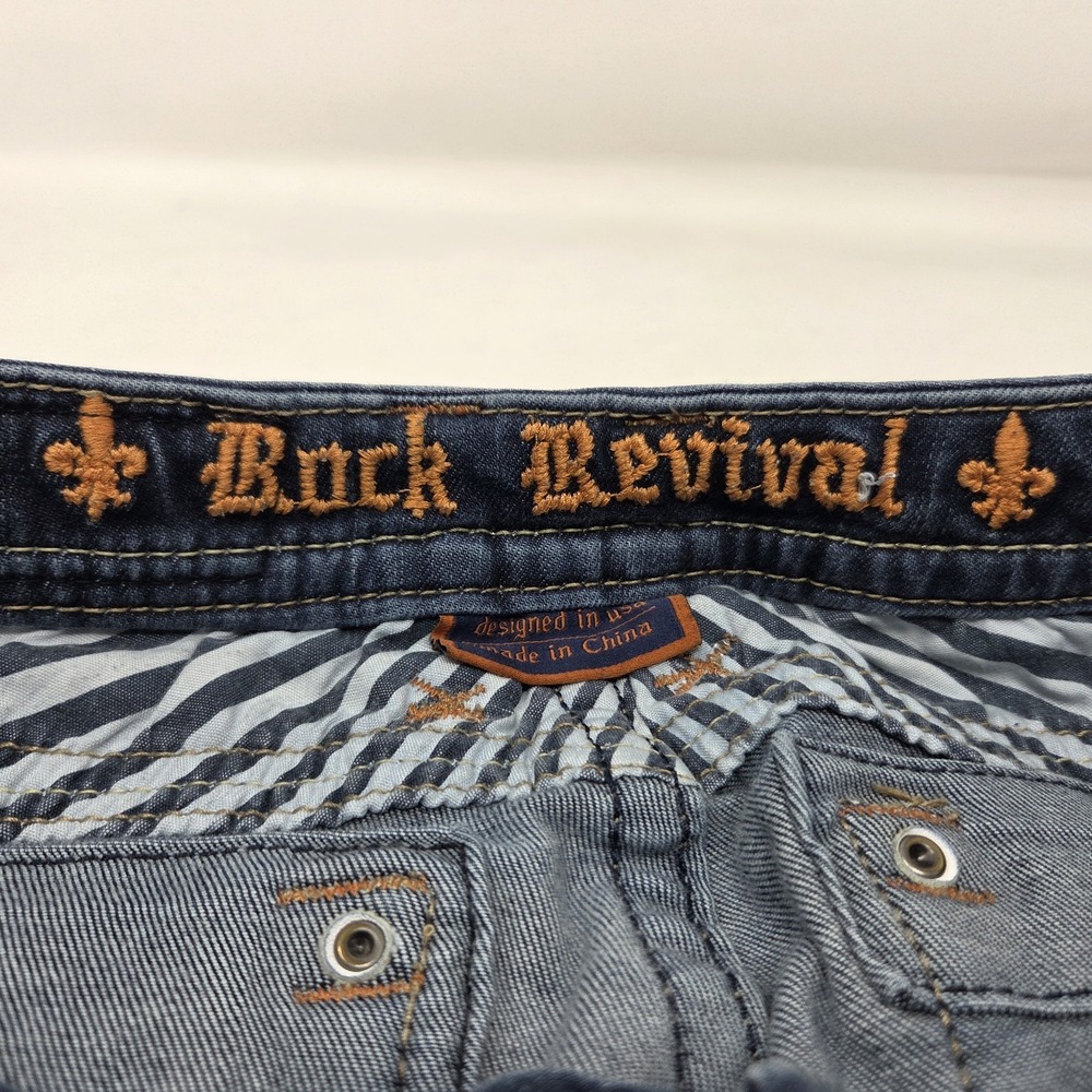 Rock Revival Alivia Womens 30 Jeans Low Rise Skinny Country Blue 30x32 Cowgirl - Picture 7 of 14